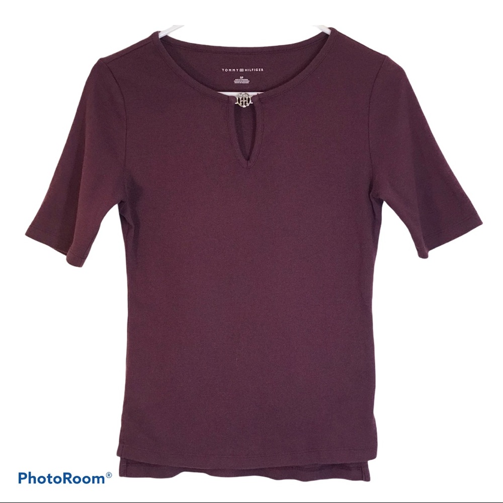 Tommy Hilfiger Plum Short Sleeve T Shirt S